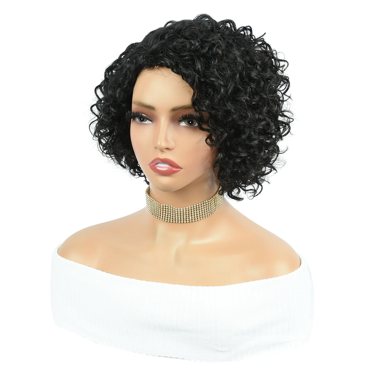 Peruki z ludzkich włosów, kręcone, pixie cut, kolorowe, peruki typu lace front 4x1 z ludzkich włosów, wstępnie wyskubane, z przedziałkiem z boku dla kobiet.