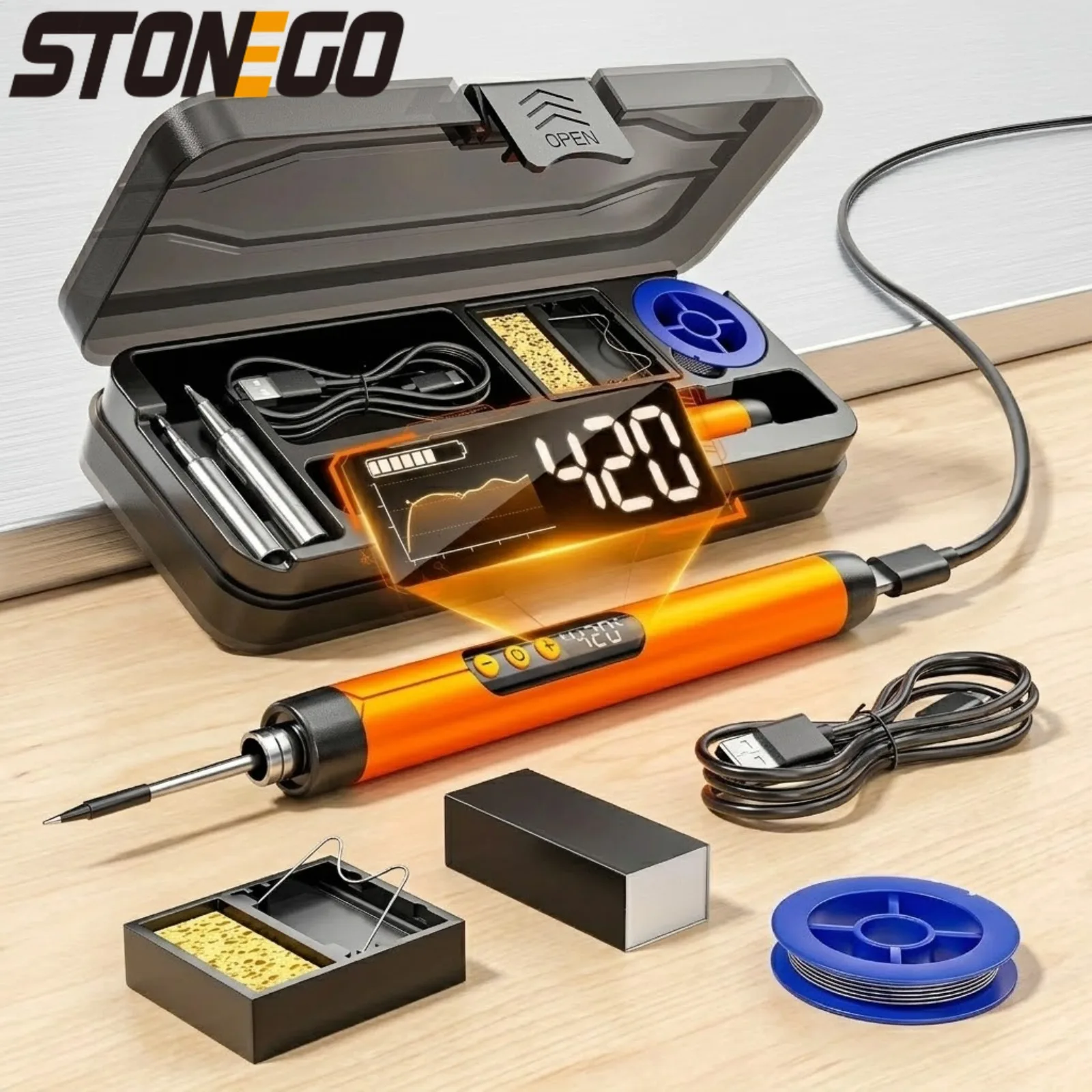 

USB Rechargeable Mini Soldering Iron Adjustable Temperature Soldering Tool Accessories for DIY Projects Repairs