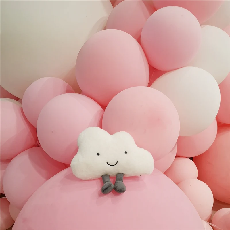 Adorable Smile Face White Clouds Plushie Stuffed Cute Cartoon Weather Plush Toy for Kid Pillow Bedroom Decor Birthday Gifts Girl