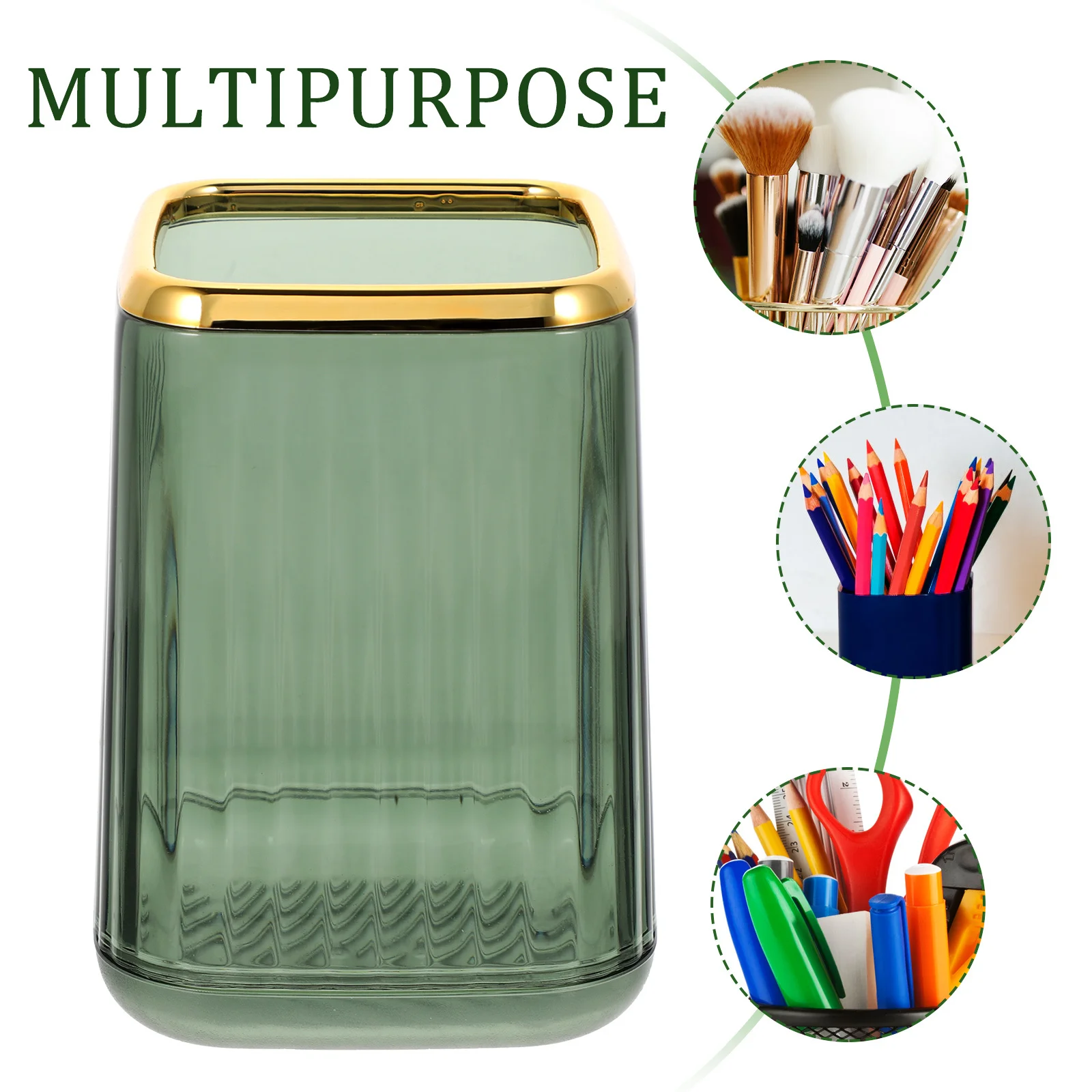 

Premium Desktop Pen Holder Makeup Brush Organizer Storage Container for Cosmetics and Writing Tools Decorative Cup for Office