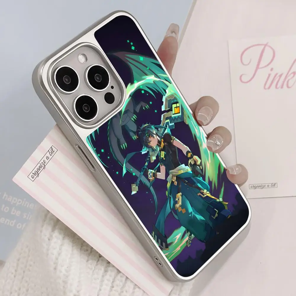 

Чехол для телефона Game GI Kinich для iPhone 17 16 15 14 13 12 11 Air Pro Max Plus, серебристое покрытие, красочный, красивый, роскошный