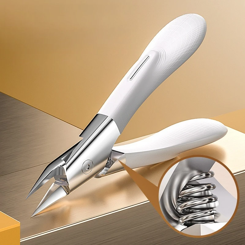 Angled Nail Clippers Ingrown Toenail Clipper for Thick Nails Slant Curved Blade Stainless Steel Nail Cutters Pedicure Tool