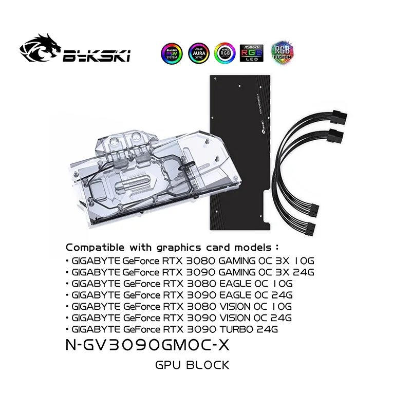 

Bykski Water Block Use for GIGABYTE RTX 3080 GAMING OC 3X 10G/3090/3080ti GPU Card / Copper Radiator Block /A-RGB N-GV3090GMOC-X