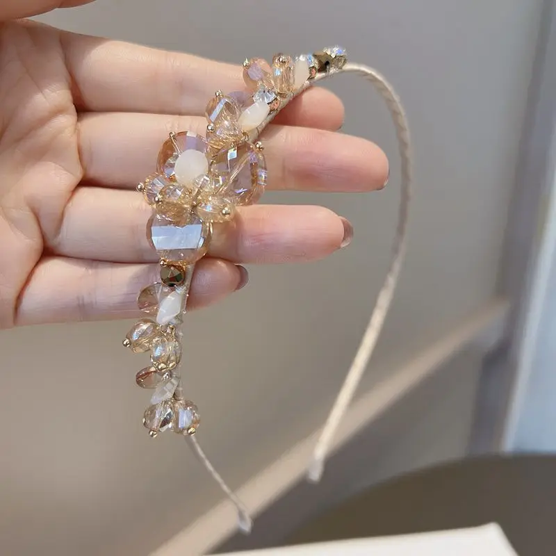 Baroque Crystal Fairy Hair Band Women Exquisite Rhinestone Gemstone Flower Princess Hair Accessories Wedding Diamond Headdress