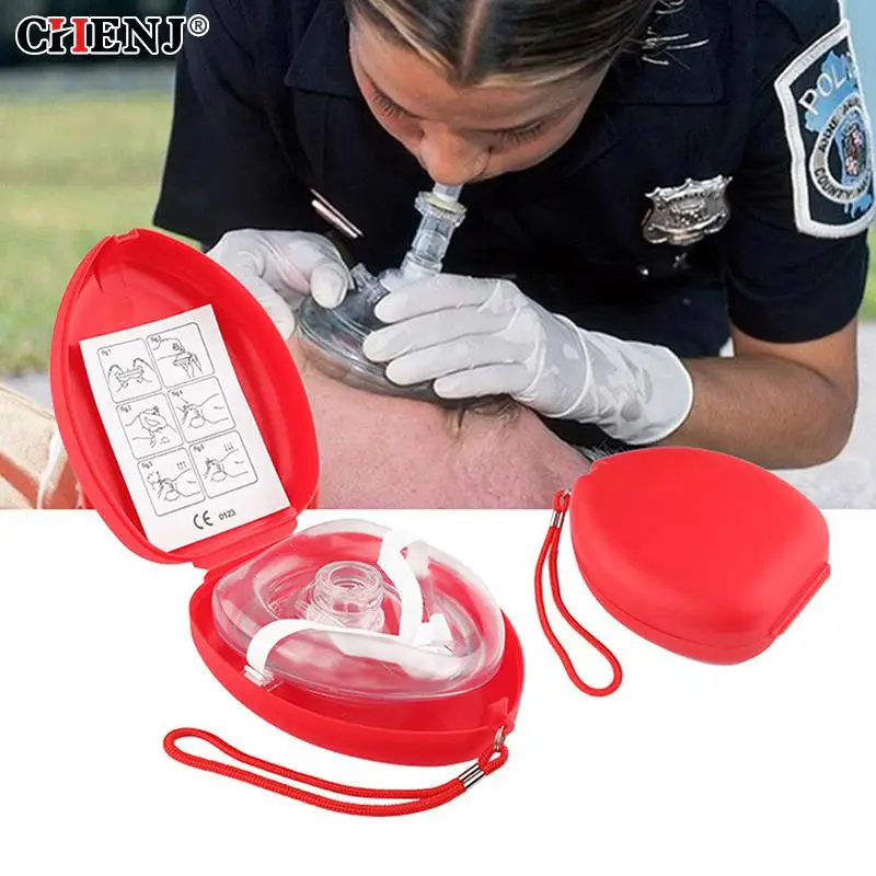 1Pc Artificial Respiration One-Way Breathing Valve Mask First Aid CPR Training Breathing Mask Protect Rescuers Mask Accessories