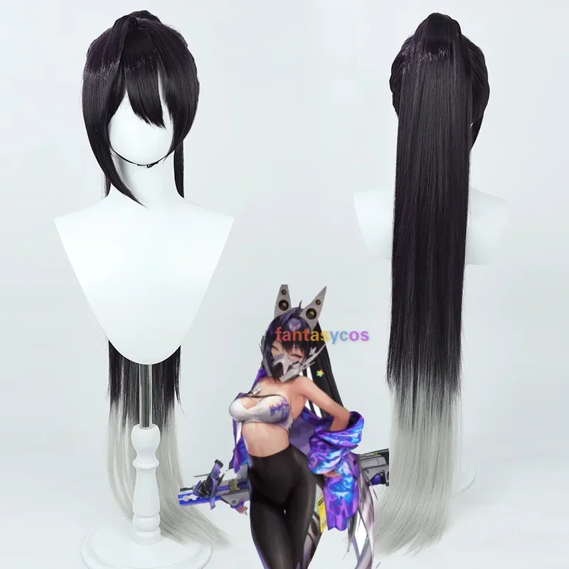 Game NIKKE The Goddess of Victory Sin Cosplay Wig 100cm Long Ponytail Wig Heat Resistant Wigs for Halloween Costume Role Play