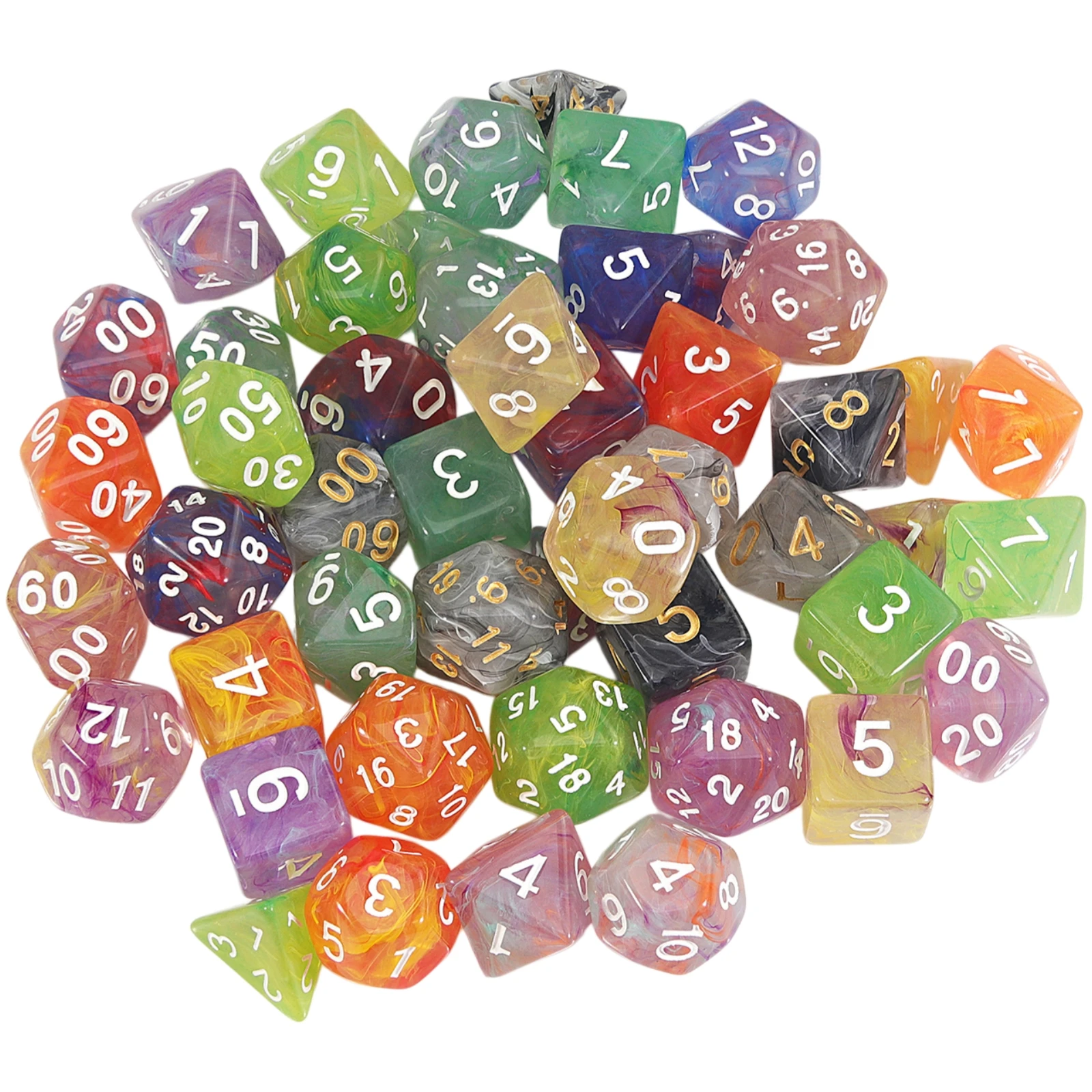 DND Dice Set 7pcs Mixing Color Misty Effect Polyhedral Dice for Board Game DND TRPG