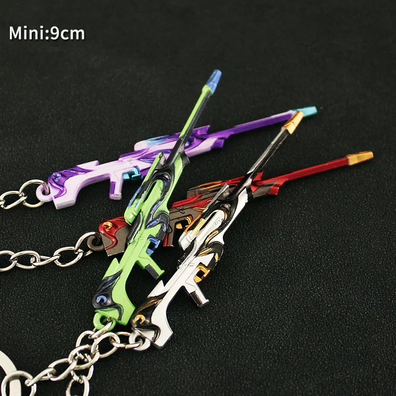 Valorant Accessories Figure Anime 9cm Game Keychain Room Decor Metal Toy Gun Model Action Sword Karambit Arant Kid Gift for Boys