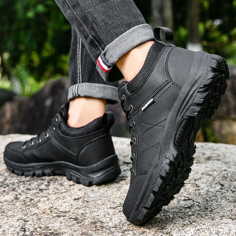 Men Tactical Boots Army Waterproof Climbing Shoe Safety Outdoor Motorcycle Work Hiking Shoe Breathable Anti-Slip zapatillas male