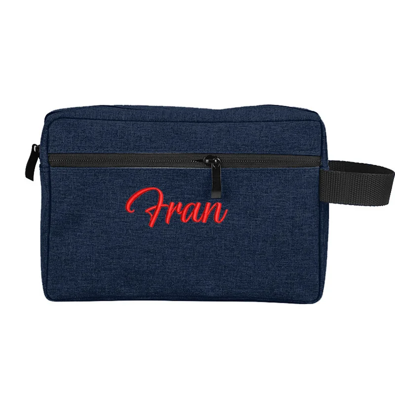 Personalized Oxford Cloth Simple Makeup Bag Custom Embroidery Large Capacity Travel Waterproof Storage Bag High-end Toiletry Bag