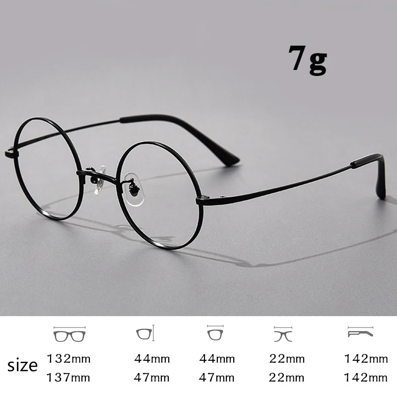 

Ultralight Round Reading Glasses Men Women Titanium Vintage Black Gold Eyeglasses Frame Male Optical Prescription Myopia Glasses