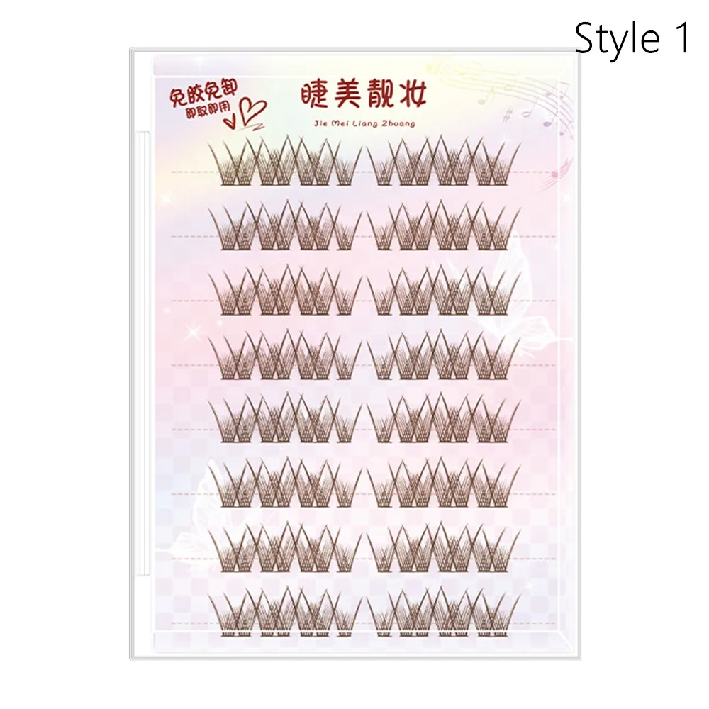 Sztuczne rzęsy w kępkach z efektem lisich oczu, samoprzylepne, miękkie i puszyste, bez potrzeby użycia kleju, segmentowe rzęsy do nakładania, ręcznie robione rzęsy w stylu manga.