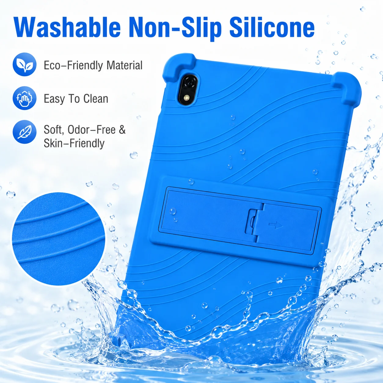 Rugged Washable Silicone Case For Lenovo ThinkTab X11 Gen 1 TB353FU 10.95 InchAnti-Drop Protective Shell With Foldable Kickstand