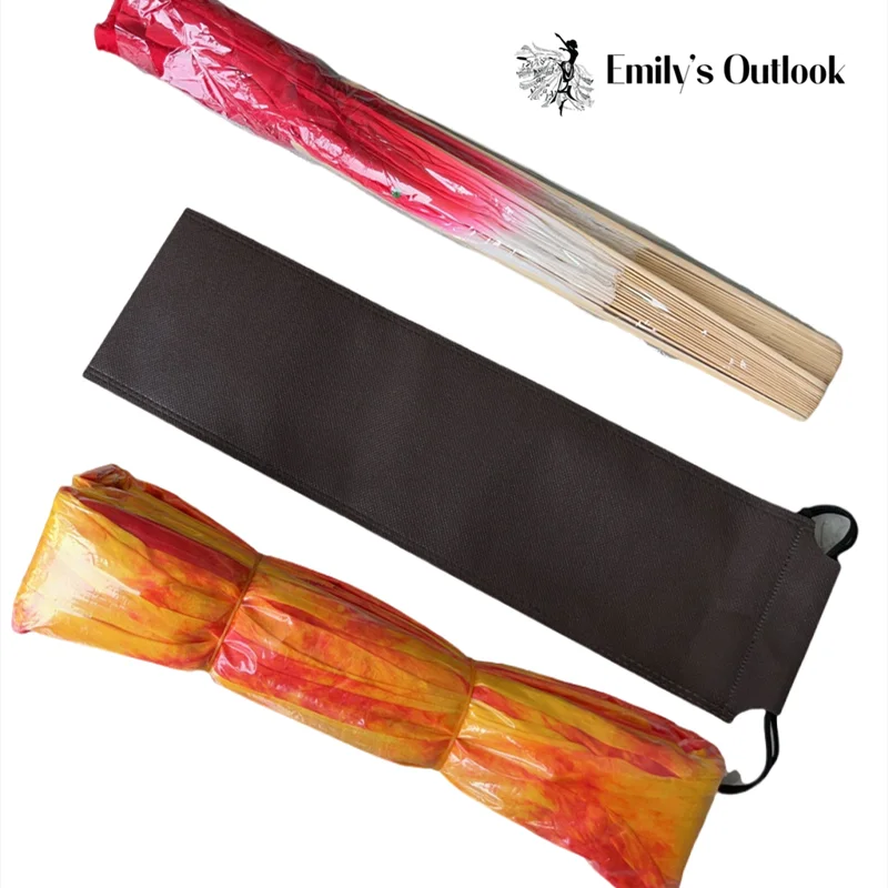 Fan Veil Carry Bags Non Woven Fabric Pouch with Drawstring Thick Non-See Through Storage Organizer for Folding Hand Fans Dance