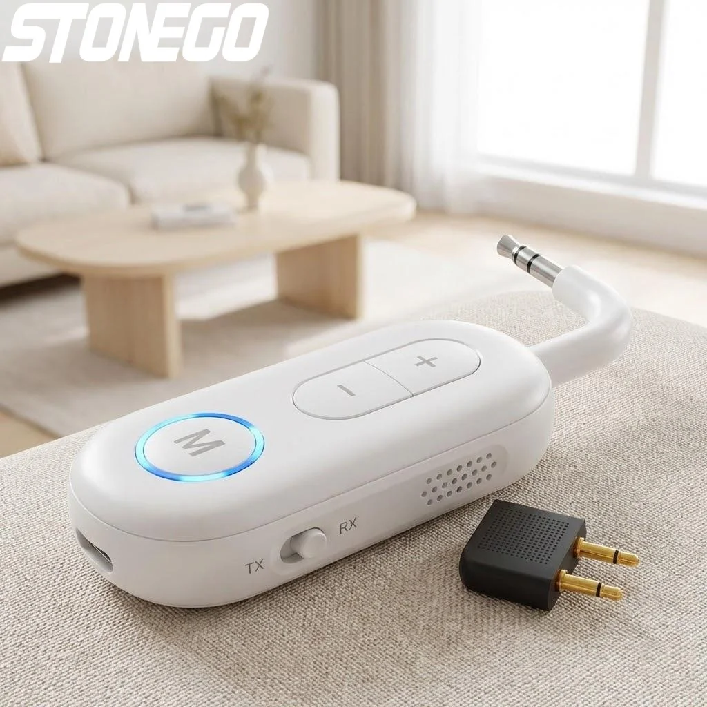 Wireless Bluetooth 5.3 Audio Adapter TV Airplane 3.5mm Jack Car Speaker Headphone Transmitter Receiver Two-in-One