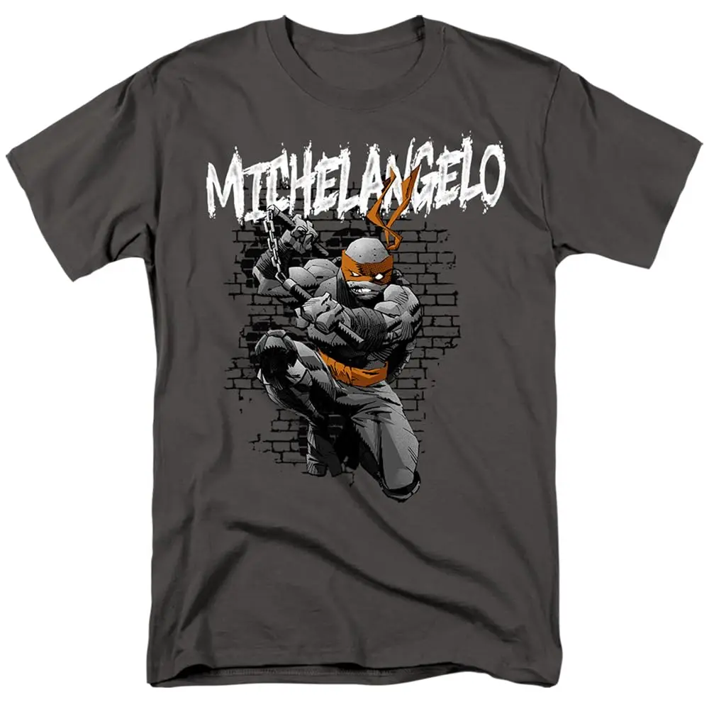 Classic TMNT Teenage Mutant Ninja Turtles Unisex Adult T Shirt, TMNT Michelangelo