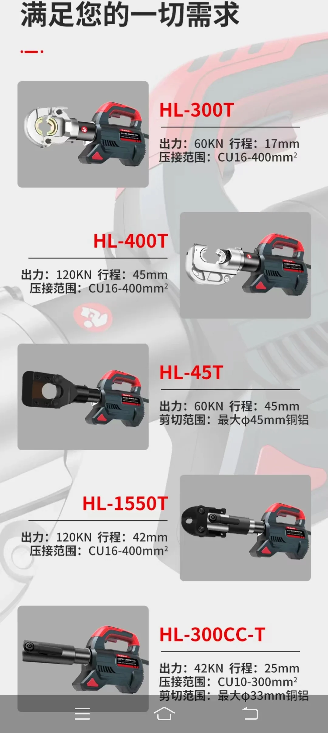 HEWLEE 2023 NEW Products HL-400T Cu10-400mm2 Cord Electric Power Plug Type Crimping Tool Crimper