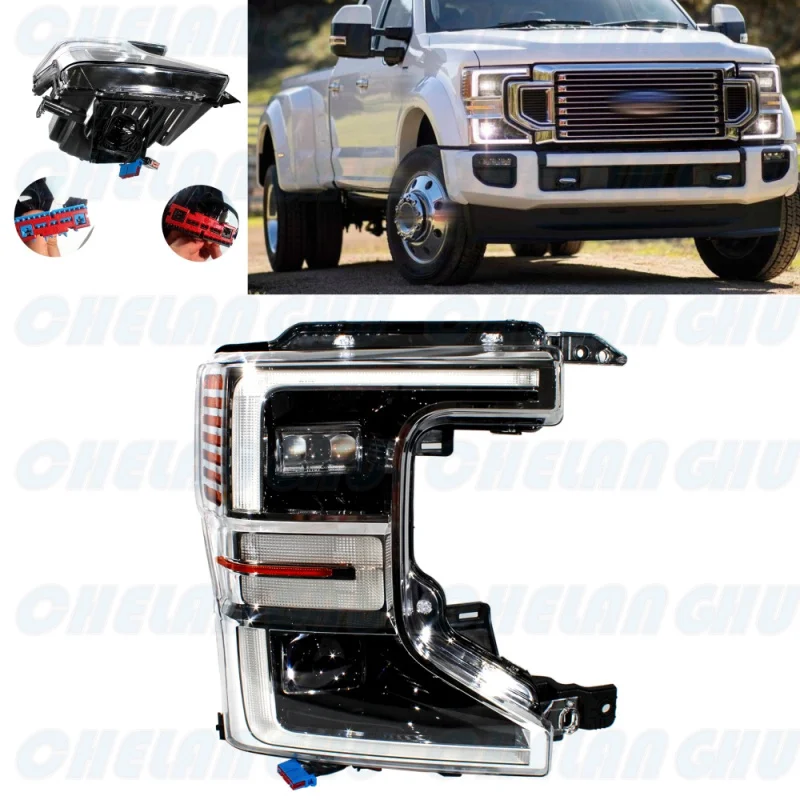 LED HeadLight For Ford F-250 SUPER DUTY 2020 2021 2022 Right Side Front HeadLamp DRL With LED Bulbs car accessories