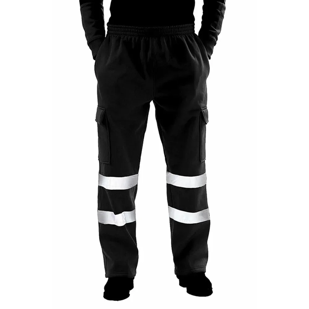 

Men's Sweatpants Hi Vis Trousers High Visibility Pant All Season Loose Workwear Reflective Tape Safety Pants