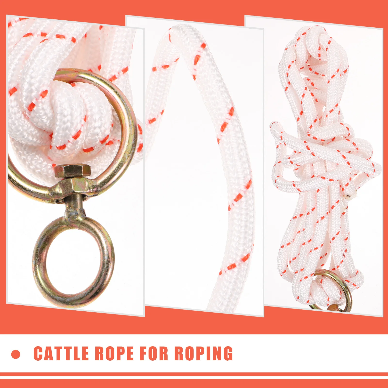 الماشية الرسن النايلون حبل مضفر الرسن ل البقرة الثور المحمولة التدريب السلامة معدات الجر دائم الرأس في الهواء الطلق #3