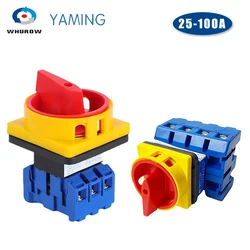 YMD11 3P 690V 25/32/40/63/80/100A Isolator Switch Padlock Disconnect Selector With ON-OFF Panel Power Control Replace LW30