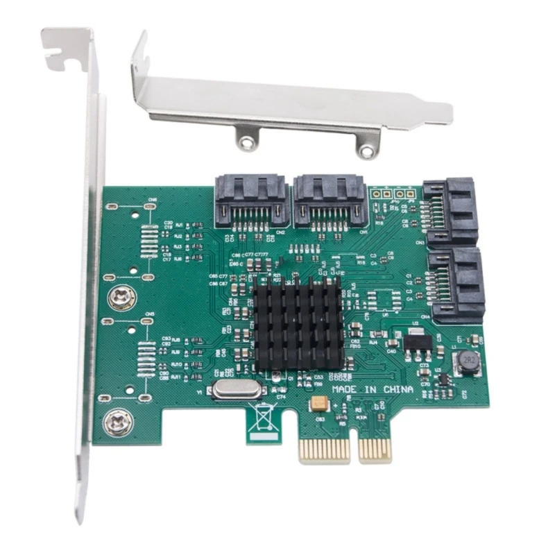 

4Port 7Pin Adapter, PCIe Interfaces PCIe to Adapter Card Expand Your PC Storage 7Pinx4 Interfaces