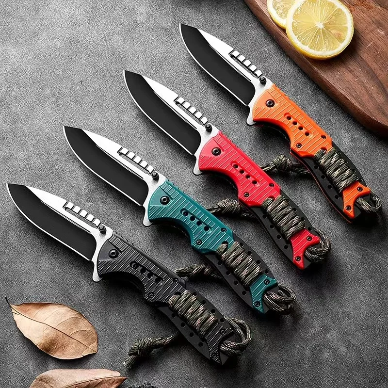 folding knife with non-slip handle EDC camping hiking pocket knife for camping outdoor activities