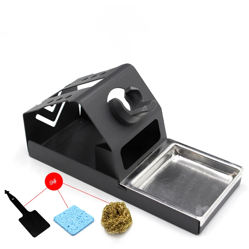 Set di detergenti per punte per saldatore con spugna per saldatura, cuscinetto in silicone, supporto per supporto per saldatore, punta per saldatore