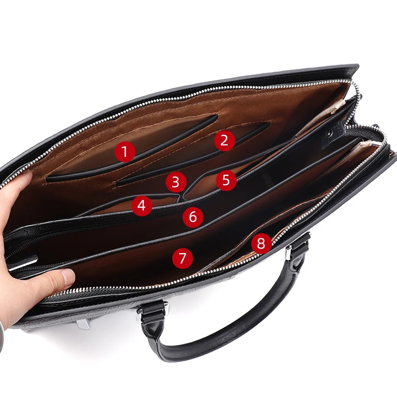 أعلى جودة الرجال حقيبة طبقة الرأس جلد البقر حقيبة جلد طبيعي مكتب الرجال حقيبة يد حمل الحقائب كمبيوتر محمول A4 محفظة أكياس