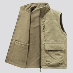 DIMUSI Winter Men's Sleeveless Jackets Male Reversible Warm Waistcoats Casual Outwear Men Fleece Thermal Soft Vests Clothing 6XL