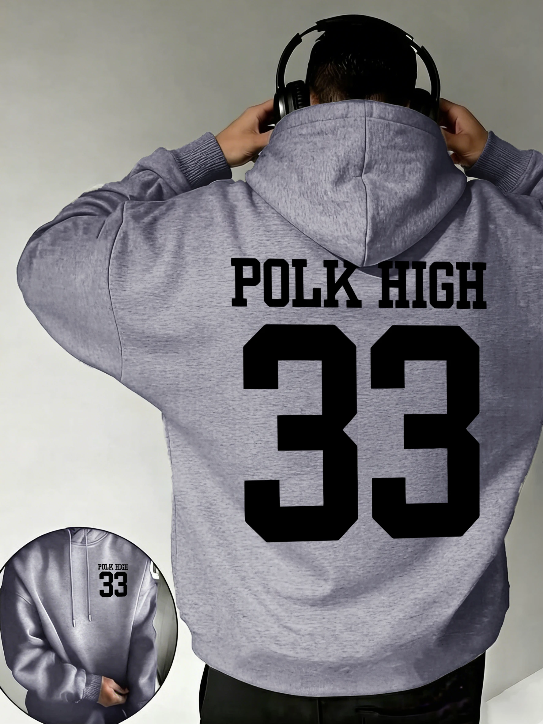 

Мужская классическая толстовка Polk High Number 33 с принтом, свободный флисовый пуловер, осенняя универсальная одежда, удобная толстовка в стиле хип-хоп с длинными рукавами