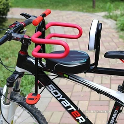 Child Bicycle Seat Mountain Bike Safety Seat Kid Bicycle Front Seat Baby Safety Seat With Backrest Footrest Electric Bike Seat