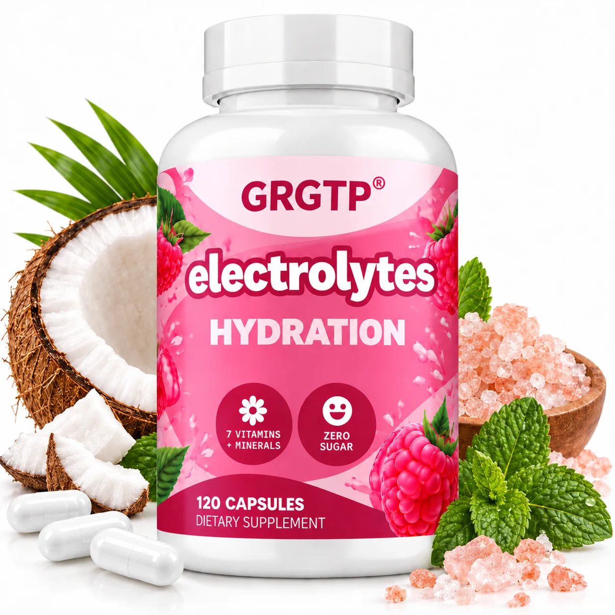 Electrolytes Hydration - Daily Electrolyte Balance Support, Promotes Muscle Recovery & Energy, Non-GMO