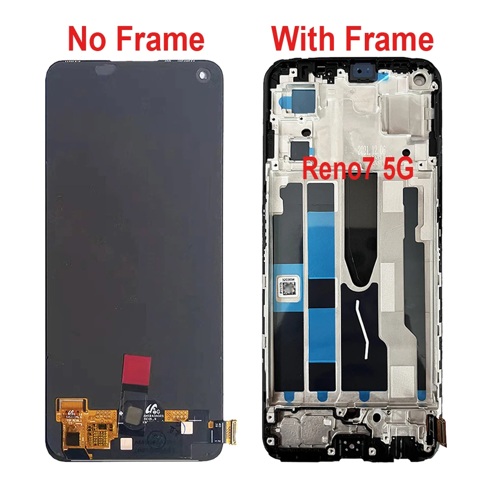 Amoled Voor Oppo Reno7 Lcd-Scherm Touchscreen Digitizer Assemblage Cph2363 Cph2371