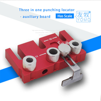 Carpentry Hole Puncher Round Wooden Tenon Drilling Locator Auxiliary Board 8 10mm Dowel Jig With Scale Clamp Position Tools