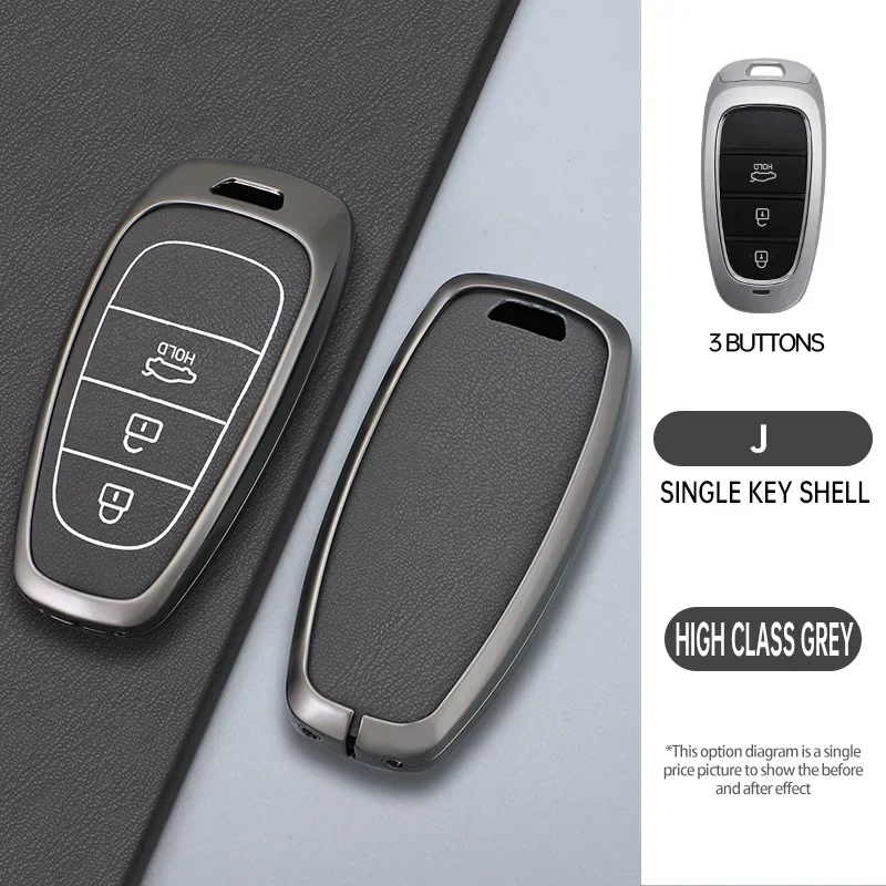 

Alloy Auto Shell Fob For Hyundai Elantra Grandeur Accent Solaris Sonata Palisade Kona Creta I20 I30 IX35 IX25 Car Key Case Cover