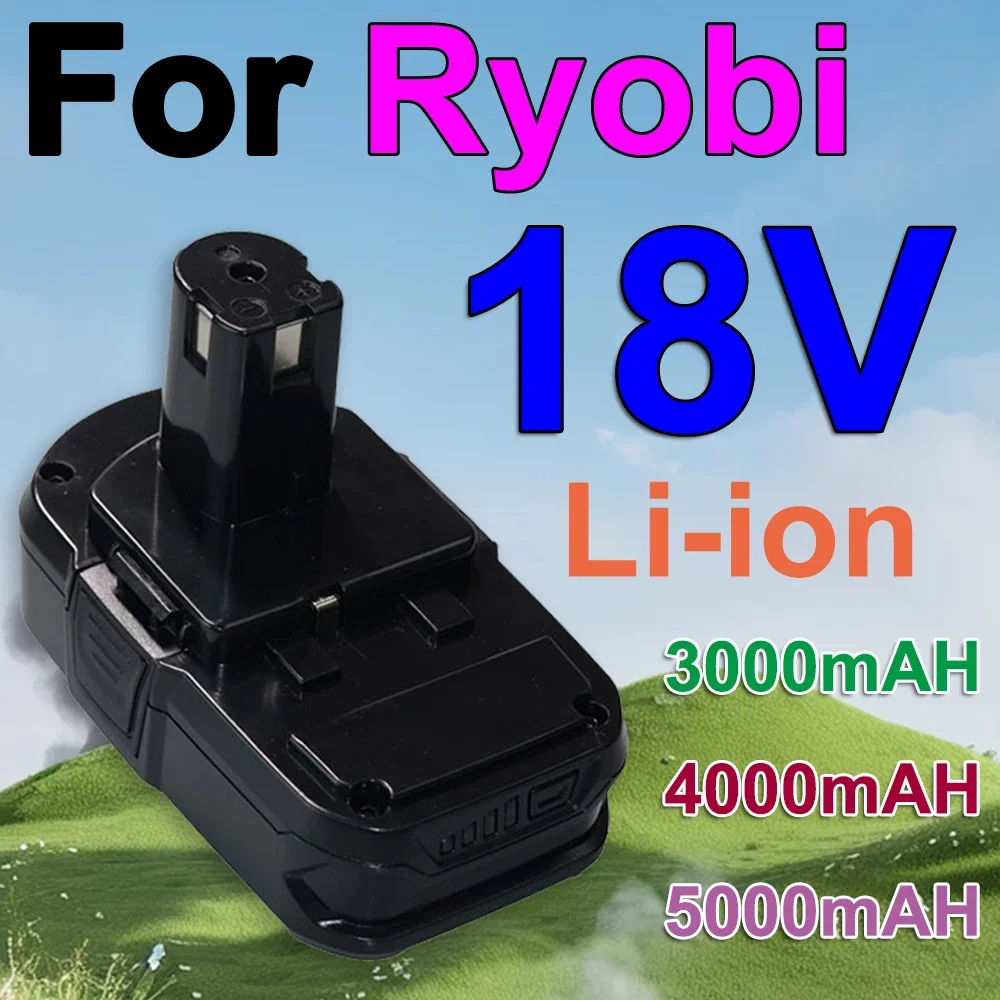 New For Ryobi 18V 5000MAh Li-Ion Battery For Ryobi Hot P108 RB18L40 Rechargeable Battery Pack Power Tool Battery Ryobi ONE