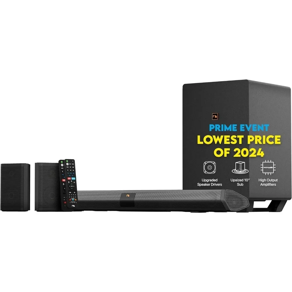 

Shockwafe Pro Bluetooth 7.1.4 Channel Dolby Atmos/DTS:X Soundbar with 10" Wireless Subwoofer