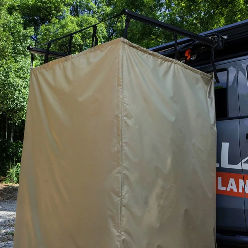 Outdoor Car Side Shower Tent Waterproof Sunshade Folding Portable Camping Washing Bathing Tent for Vehicle Side Use view 3