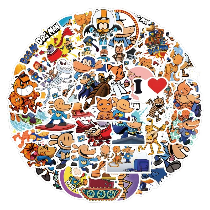 55pcs 만화 개 남자 낙서 스티커 데칼 가방 노트북 컴퓨터 워터 컵 기타 장식 DIY 어린이 클래식 장난감