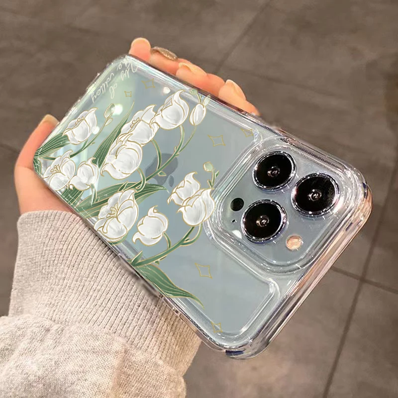 White Tulips Flowers Clear Phone Case For Samsung Galaxy S26 A17 A37 A57 A16 A36 A55 A54 S25 Ultra S24 FE S23 Plus S22 S21 Cover view 6