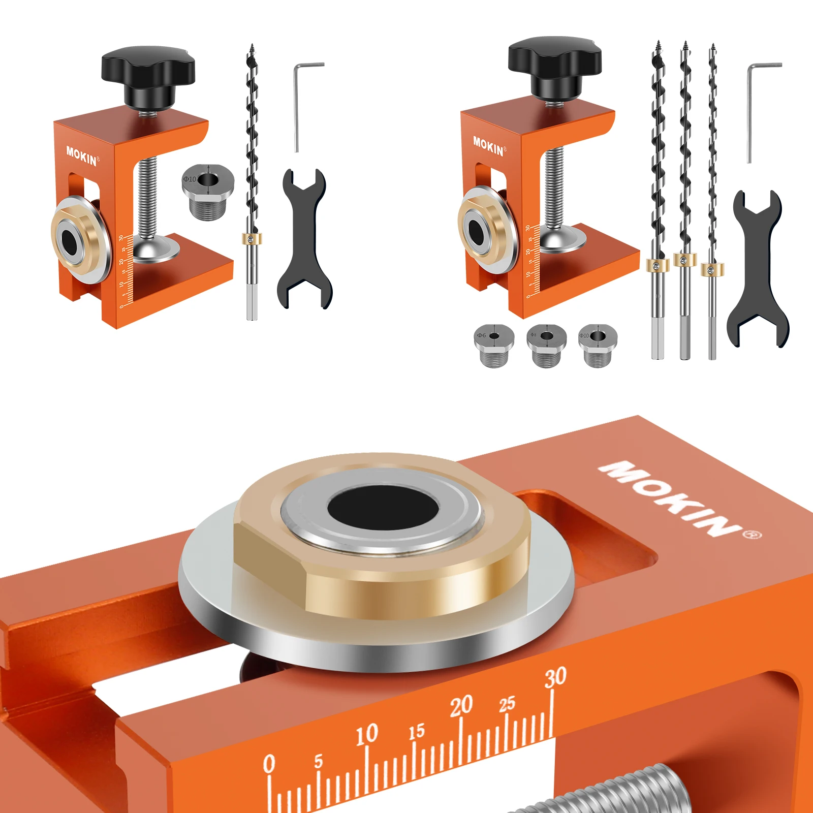 Pocket Hole Jig Kit 6/8/10mm Sturdy Wooden Dowel Drilling Template Set Adjustable Drill Puncher Locator Drill Puncher Fixture