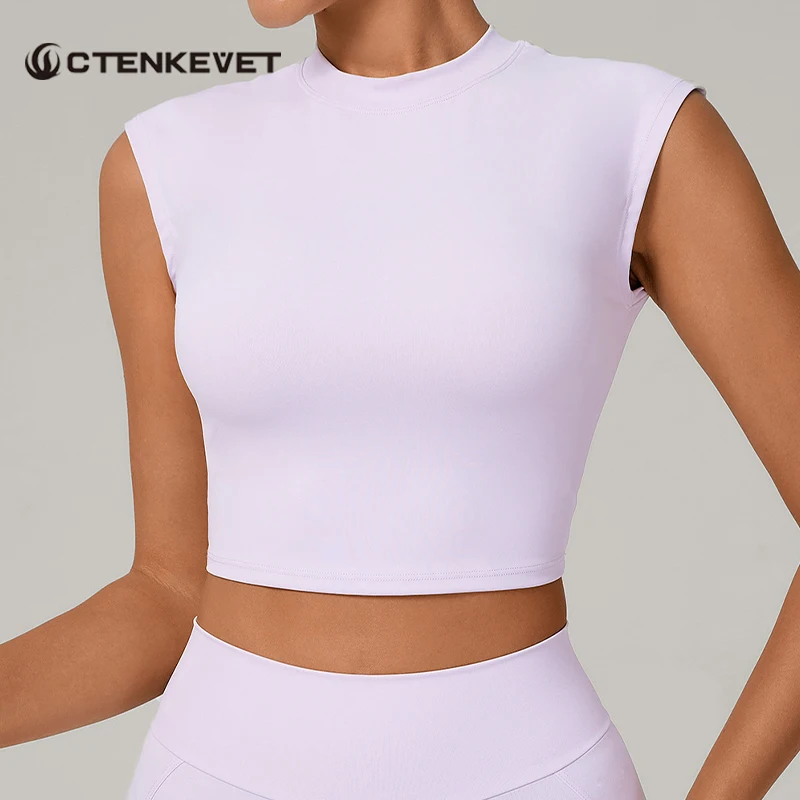 

Ctenkevet Women's Form-Fitting Quick-Dry Cap-Sleeve Yoga T-Shirt Woman's Athletic Fitness Vest Casual Running Sports Tank Top
