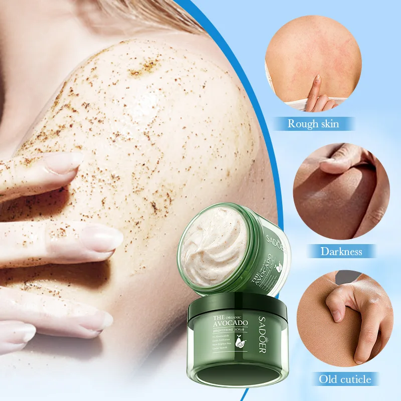 Avocado Niacinamide Brightening Scrub, removes dead skin, moisturizes and brightens the skin, deeply cleanses