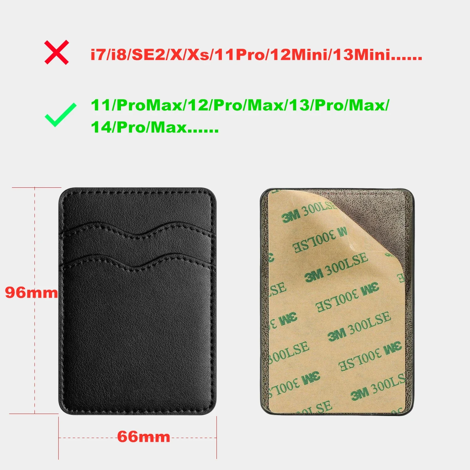 10Pcs Thin Leather Cards Wallet Pocket For Mobile Phone Universal Slim Self Adhesive Storage Cash Pouch Cell Phone Card Bag