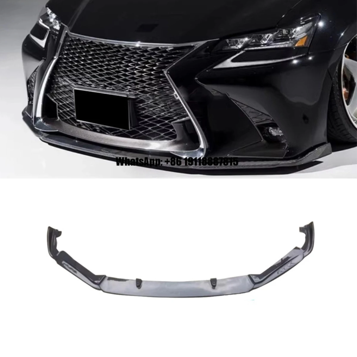 Real Carbon Fiber Look Car Front Bumper Lip Spoiler Deflector Guards For Lexus GS200t GS300 2010-2017 Body Kit Car Accessories