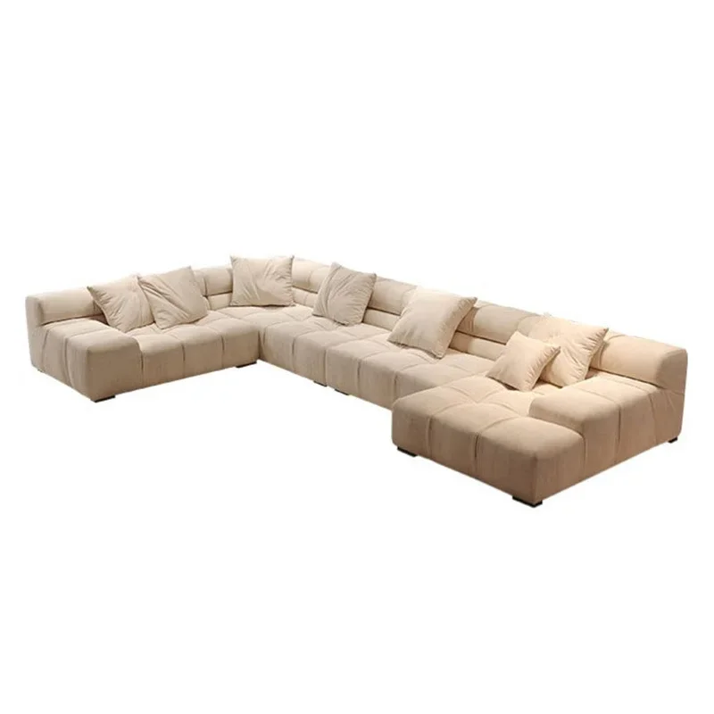 Large apartment living room flat module combination matte fabric sofa
