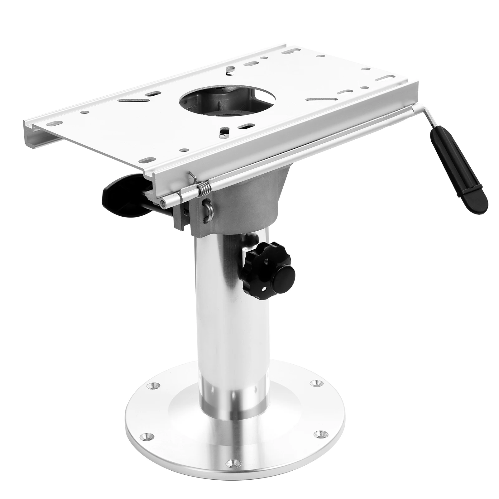 

Aluminum Swivel Boat Seat Pedestal, Seat Mount Plate with Slide, Boat Chair Base Mounting Brackets Boat Seat Accessories