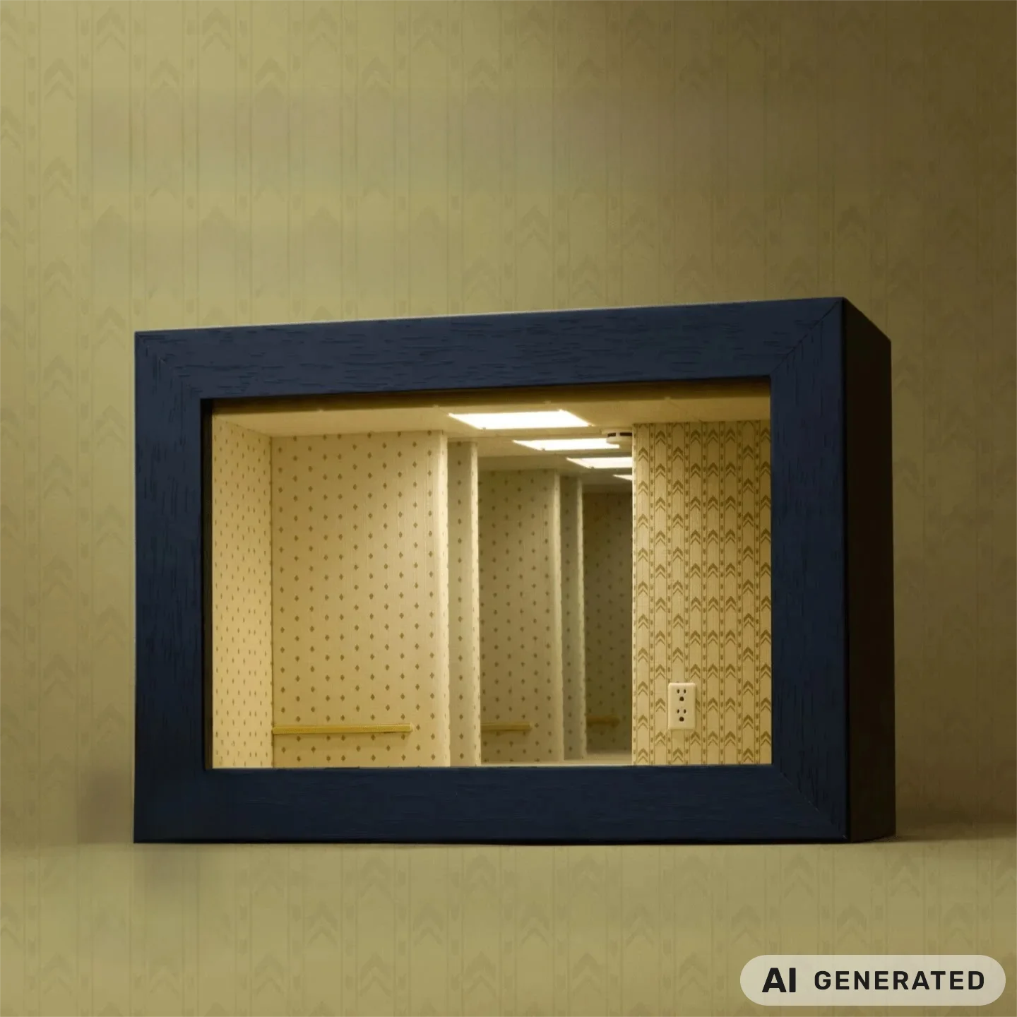 Rear Room Decoration Level0 Abyss Mirror Photo Frame Creative Landscape Display Box Desktop Periphery Gift