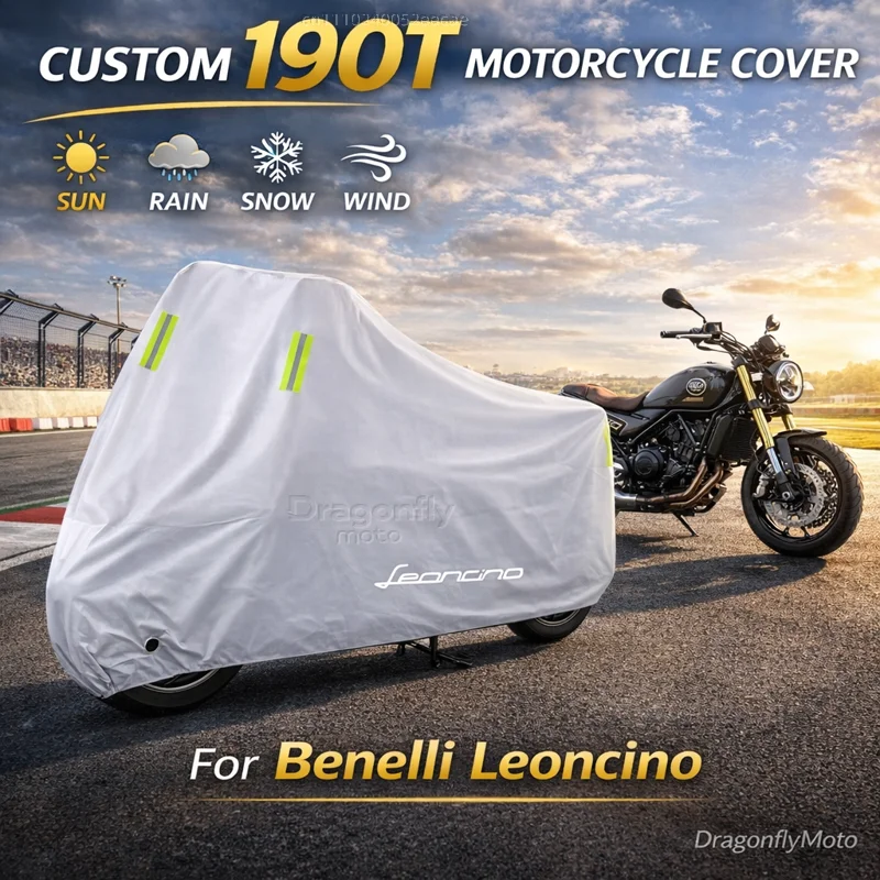 

For Benelli Leoncino 500/LeonineX Motorcycle Cover Silver Waterproof UV Rain Dust Sun Outdoor Indoor Protector